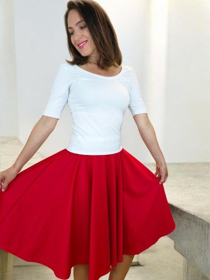 Kolová sukně SERENA červená