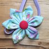 Čelenka do vlasů, květ - modrá s květinkami