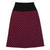 Sukně do áčka ke kolenům, vínová se srdíčky