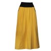 Hořčicová dlouhá sukně, spodnička, kapsy