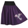 Fialová půlkolová sukně s výšivkou, anděl