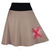 Béžová sukně s výšivkou, mašle