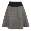 Půlkolová sukně, hnědá kostka, zima/ jaro