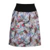 Áčková sukně, barevné listí NINA, sklady, kapsy, spodnička