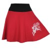 Červená půlkolová sukně s výšivkou, jelínek