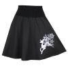 Černá půlkolová sukně s výšivkou jelínka, spodnička