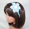 Dětská čelenka do vlasů, modrá s květem