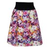Áčková sukně, barevné květiny, sklady, kapsy