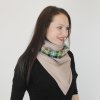 Oboustranná šátkošála na knoflík, kostka/ béžová