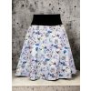 Půlkolová sukně, akvarelové květy