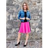 Sytě růžová dílová půlkolová sukně DANIELA