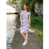 Letní polopřiléhavé dámské šaty VEALA, kapsy, mix květů