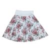 Dětská sukně / dívčí sukně půlkolová, růžičky, bílý pas