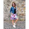 Balonová sukně KATY, kapsy, barevné velké květy