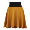 Hořčicově žlutá kolová sukně ALICE, prodloužený zadní díl