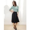 Černá půlkolová sukně do pasu AGÁTA ke kolenům/ MIDI