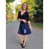 Tmavě modrá sukně s protiskladem VIOLA, peříčko