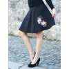 Černá půlkolová sukně HEIDY, listy