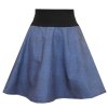 Modrá půlkolová sukně HEIDY, zimnÍ softshell, imitace džínoviny