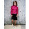 Elegantní tmavě růžová mikina RENEE, nízký stojáček, nabírané rukávy
