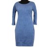 Bavlněné šaty MONA, volnější balonkový střih, středně modrá imitace džínoviny