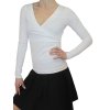 Bílé dámské tričko ROSA dlouhé rukávy, překřížený výstřih