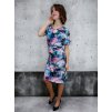 Dámské šaty MEDA, volnější střih, jarní barevné květy, pásek