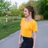 Žluto-oranžové dámské crop tričko DIANA