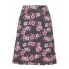 Áčková sukně do pasu LEA, šedá s třešňovými květy