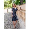 Letní dámské šaty volného střihu DENA, výstřih V, motýli