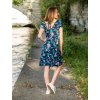 Dámské letní šaty VIKI, mašle na zadním díle, barevné květy a vážky