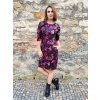 Podzimní šaty AUDREY, 3/4 rukávy, kapsy, fuchsiové listy