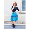 Sukně do pasu LESLIE, petrolejová s lístky