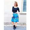 Sukně do pasu LESLIE, petrolejová s lístky