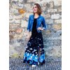 Dlouhá bavlněná sukně PATRICIA, modro černá