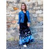 Dlouhá bavlněná sukně PATRICIA, modro černá