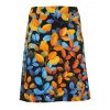 Podzimní áčková sukně LINDA, žluto modré listy
