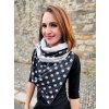 Oboustranná šála na knoflík, puntíky/ světle šedá