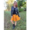 Hořčicová půlkolová sukně HEIDY, liška