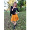 Hořčicová půlkolová sukně HEIDY, liška