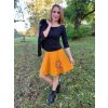 Hořčicová půlkolová sukně HEIDY, liška