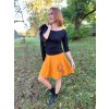 Hořčicová půlkolová sukně HEIDY, liška