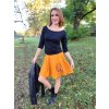 Hořčicová půlkolová sukně HEIDY, liška
