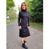 Hřejivé dámské šaty MEDLEY, copánky, černé