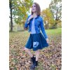 Petrolejová půlkolová sukně HEIDY, jelínek v lese