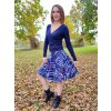 Modro fialová půlkolová sukně HEIDY