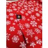 Červené dámské šaty LORETA, lodičkový výstřih, sněhové vločky