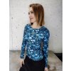 Dámské tričko SANJA, dlouhé rukávy, modré pampelišky