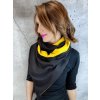 Oboustranná šála na knoflík, žlutá/ černá