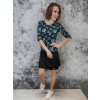 Dámské tričko SANJA, 3/4 rukávy, modré kopretiny